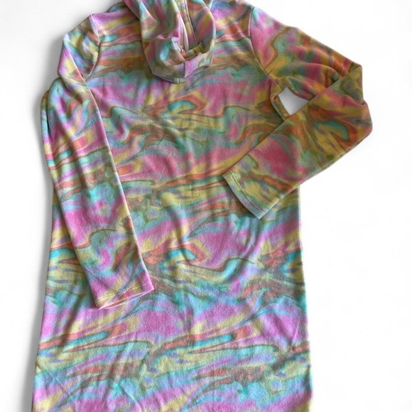 Lands’ End Kids Terry Cloth Tie-Dye Hooded Cover-Up | XL (14–16) - Picture 5 of 8